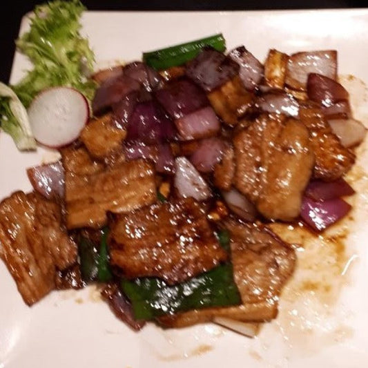 LON DE CERDO CON PUERROS